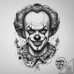 Tattoo sketch clown with cards, tattoo drawin… – tattoo sketch (№1760400605_0, 14.10.2025 00:10) — tattoovalue.net