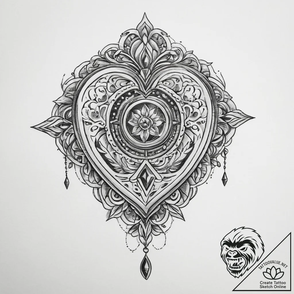Tattoo sketch locket tattoo - tattoo sketch (№1760401042_0, 14.10.2025 00:17) — tattoovalue.net