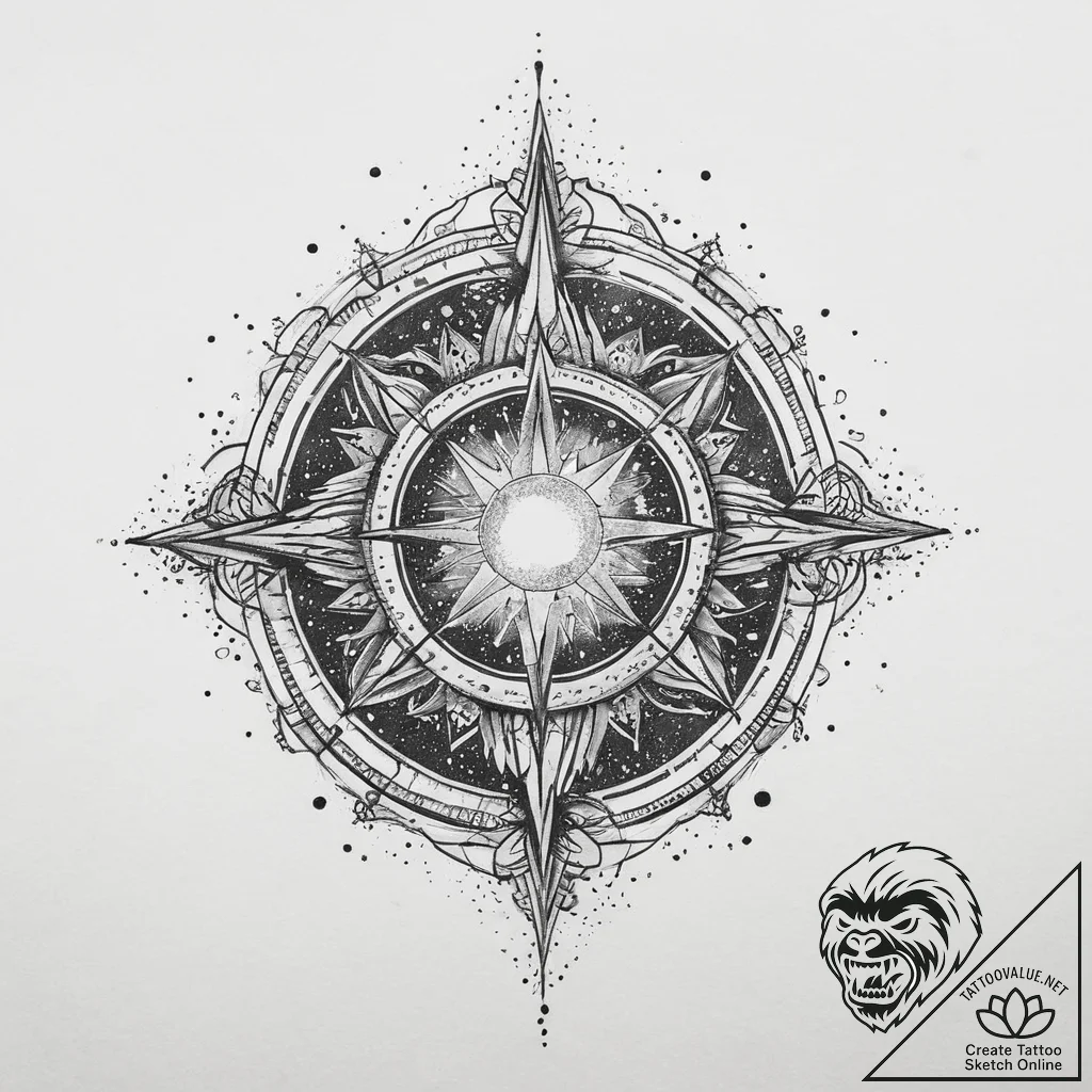 Tattoo sketch cosmic kingdom, tattoo sketch d... - tattoo sketch (№1760401475_0, 14.10.2025 00:24) — tattoovalue.net