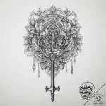 Tattoo sketch hands with a key, ink illustrat… – tattoo sketch (№1760401909_0, 14.10.2025 00:31) — tattoovalue.net