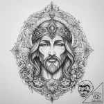 Tattoo sketch holy scene, tattoo line art, ne… – tattoo sketch (№1760402340_0, 14.10.2025 00:39) — tattoovalue.net