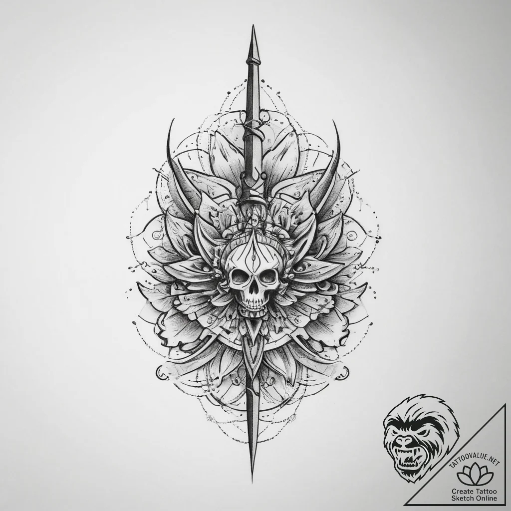 Tattoo sketch needle - tattoo sketch (№1760403426_0, 14.10.2025 00:57) — tattoovalue.net