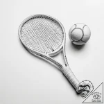 Tattoo sketch tennis racket with a ball – tattoo sketch (№1760404076_0, 14.10.2025 01:07) — tattoovalue.net