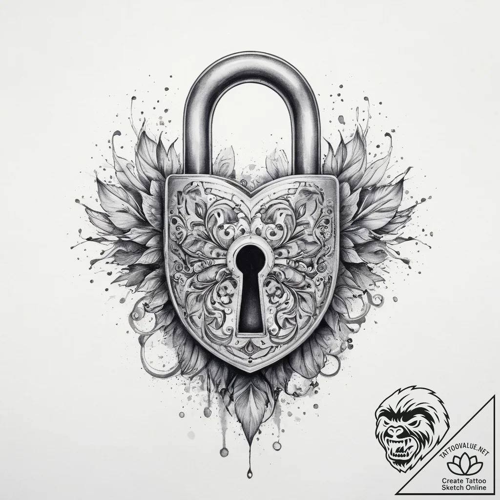 Tattoo hands with a lock, tattoo sketch desig... - tattoo sketch (№1760405391_0, 14.10.2025 01:29) — tattoovalue.net