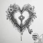 Tattoo sketch heart with a key – tattoo sketch (№1760407357_0, 14.10.2025 02:02) — tattoovalue.net