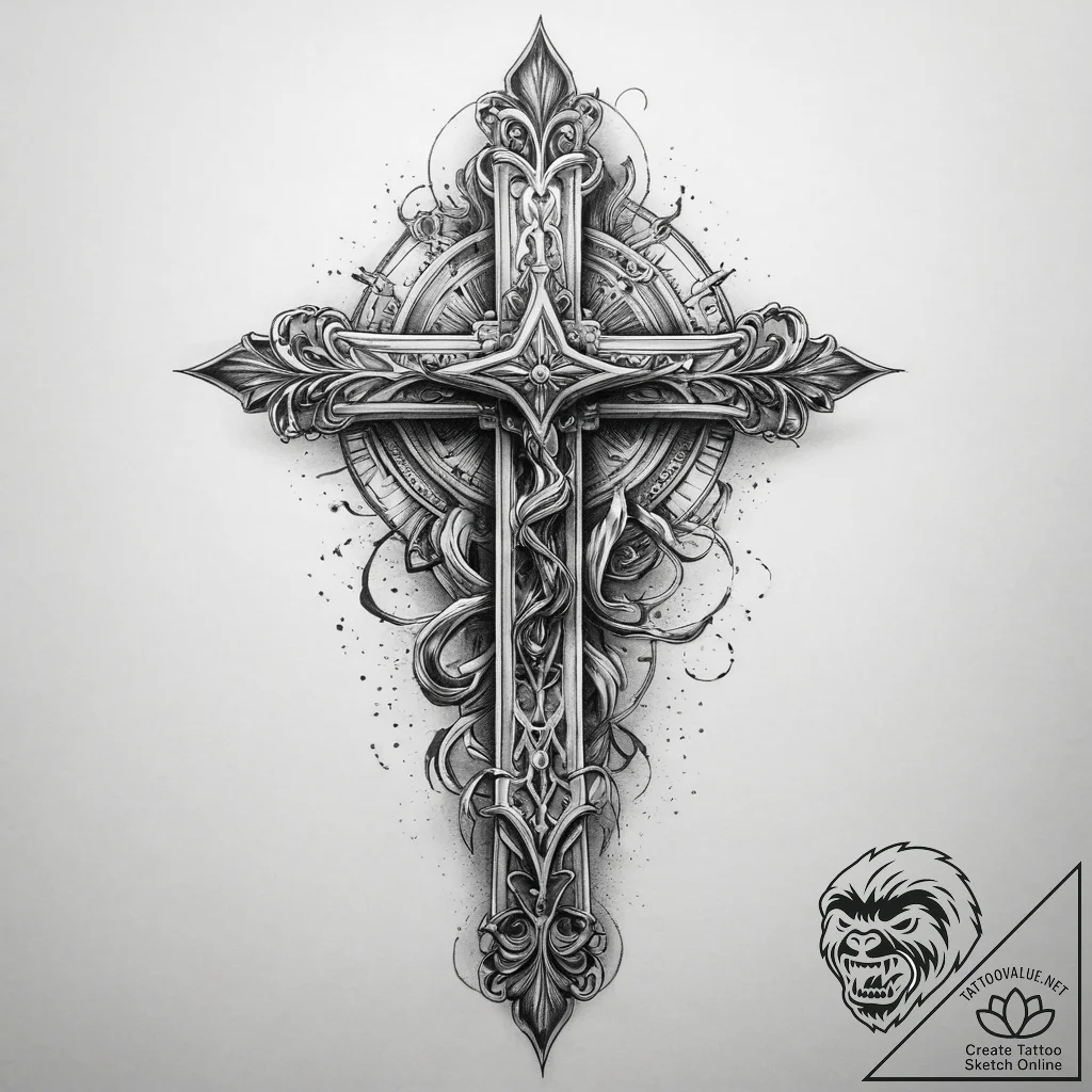 Tattoo sketch kingdom, ink illustration for t... - tattoo sketch (№1760408243_0, 14.10.2025 02:17) — tattoovalue.net
