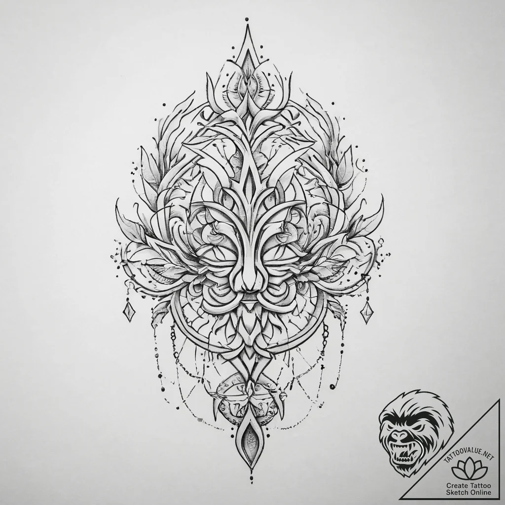Tattoo sketch divine root, tattoo sketch desi... - tattoo sketch (№1760409333_0, 14.10.2025 02:35) — tattoovalue.net