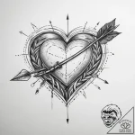 Tattoo sketch love heart with an arrow – tattoo sketch (№1760412175_0, 14.10.2025 03:22) — tattoovalue.net