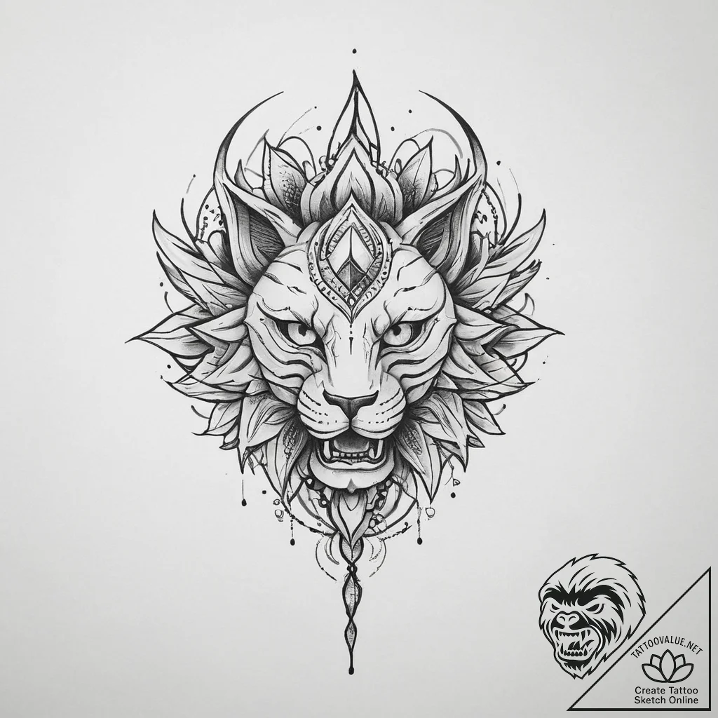 Tattoo sketch spirit, concept art for tattoo,... - tattoo sketch (№1760413264_0, 14.10.2025 03:41) — tattoovalue.net
