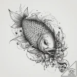 Tattoo sketch carp, concept art for tattoo, o… – tattoo sketch (№1760413481_0, 14.10.2025 03:44) — tattoovalue.net