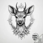 Tattoo sketch graceful fawn tattoo, concept a… – tattoo sketch (№1760416115_0, 14.10.2025 04:28) — tattoovalue.net