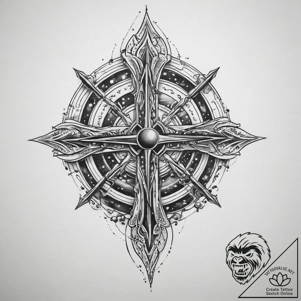 Tattoo sketch cosmic foundation, concept art... - tattoo sketch (№1760416790_0, 14.10.2025 04:39) — tattoovalue.net