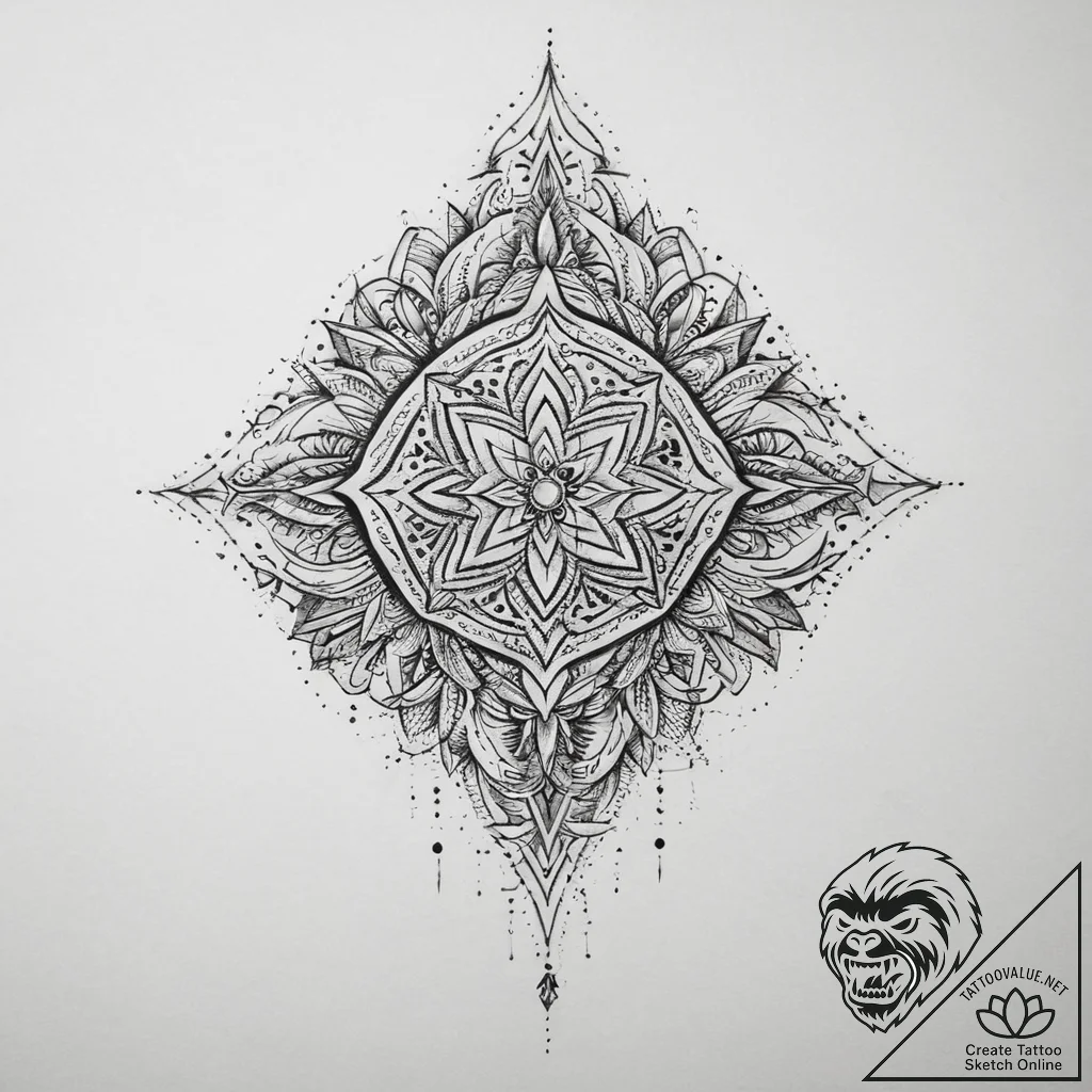 Tattoo sketch ornamental back piece, tattoo s... - tattoo sketch (№1760419367_0, 14.10.2025 05:22) — tattoovalue.net