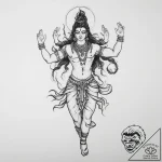 Tattoo sketch shiva in dance, tattoo sketch d… – tattoo sketch (№1760421538_0, 14.10.2025 05:58) — tattoovalue.net