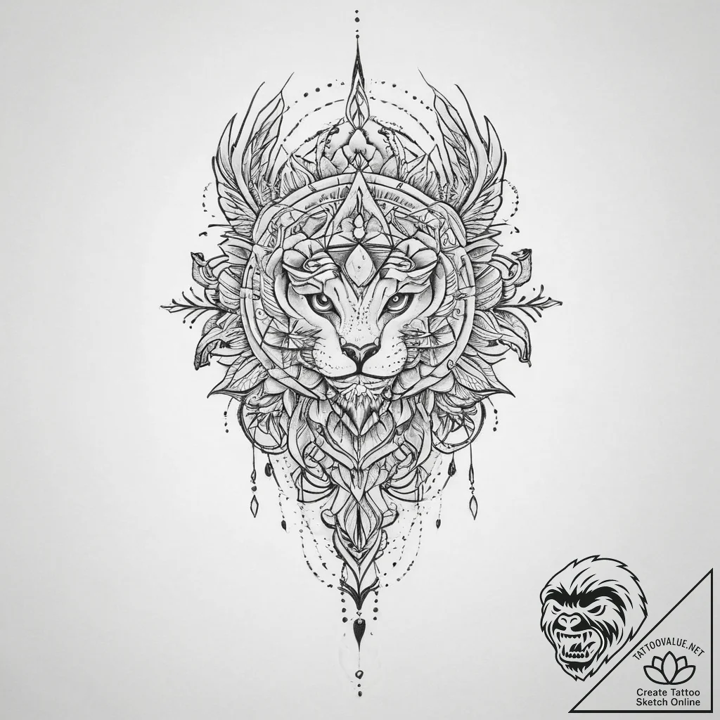 Tattoo sketch divine art, tattoo line art, on... - tattoo sketch (№1760423716_0, 14.10.2025 06:35) — tattoovalue.net