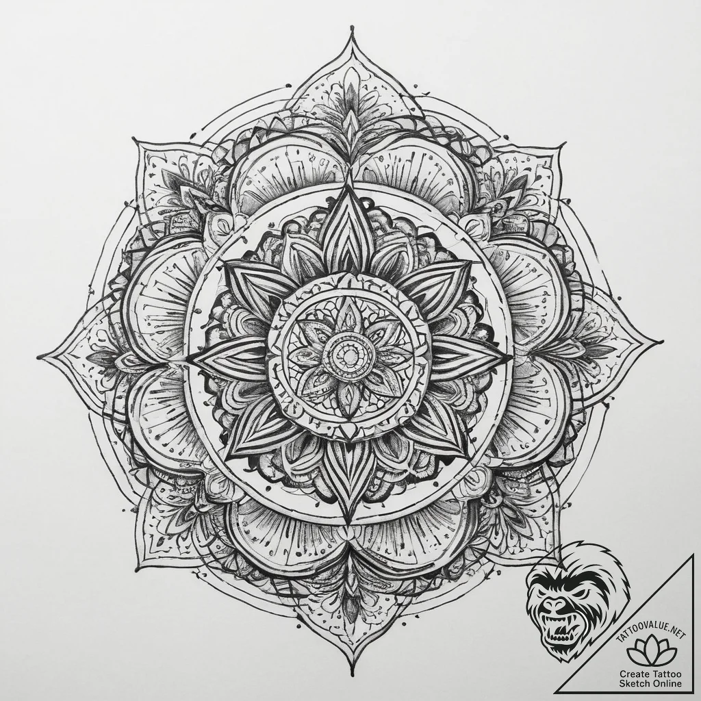 Tattoo sketch gold, ink illustration for tatt... - tattoo sketch (№1760424148_0, 14.10.2025 06:42) — tattoovalue.net