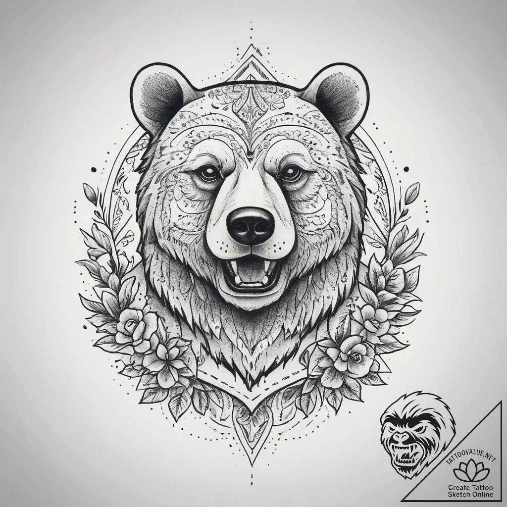 Tattoo sketch узор в виде медведя, tattoo dra... - tattoo sketch (№1760424366_0, 14.10.2025 06:46) — tattoovalue.net