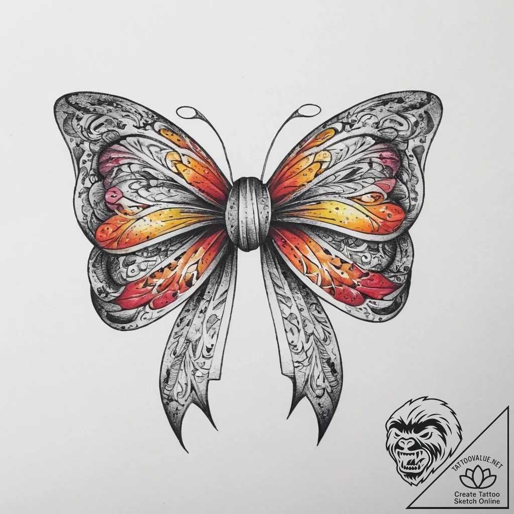 Tattoo sketch бант, tattoo sketch design, vib... - tattoo sketch (№1760425551_0, 14.10.2025 07:05) — tattoovalue.net