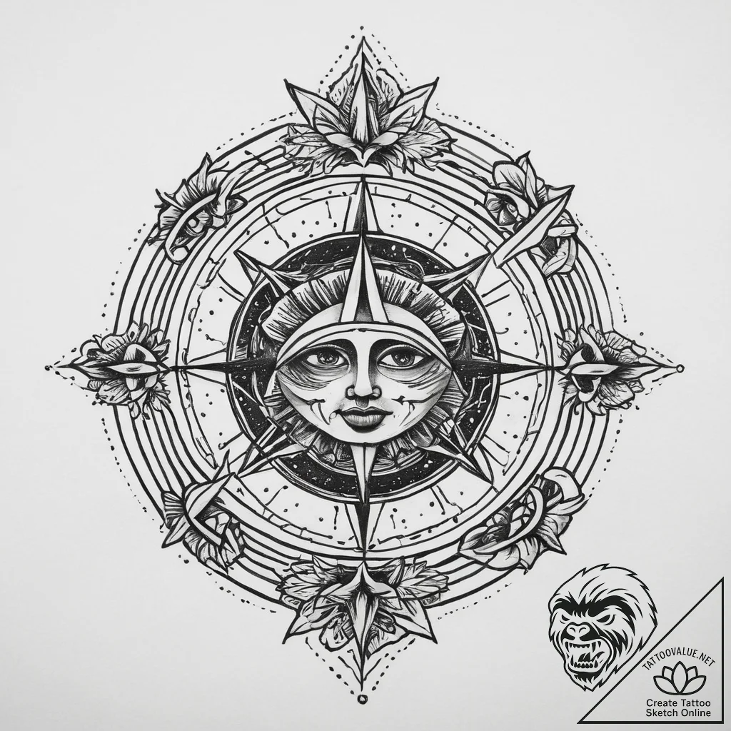 Tattoo sketch cosmic portrayal, tattoo sketch... - tattoo sketch (№1760427727_0, 14.10.2025 07:42) — tattoovalue.net