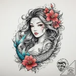Tattoo sketch mermaid with a ship, tattoo dra… – tattoo sketch (№1760427945_0, 14.10.2025 07:45) — tattoovalue.net