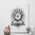 Tattoo sketch hands with a book – tattoo sketch (№1760429254_0, 14.10.2025 08:07) — tattoovalue.net