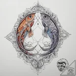 Tattoo sketch vesica piscis with a fish, arti… – tattoo sketch (№1760429685_0, 14.10.2025 08:14) — tattoovalue.net