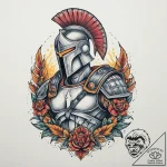 Tattoo sketch soldier with a spartan, concept… – tattoo sketch (№1760429901_0, 14.10.2025 08:18) — tattoovalue.net