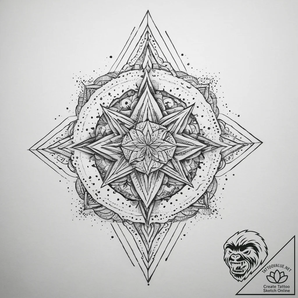 Tattoo sketch cosmic land, tattoo drawing out... - tattoo sketch (№1760430117_0, 14.10.2025 08:21) — tattoovalue.net