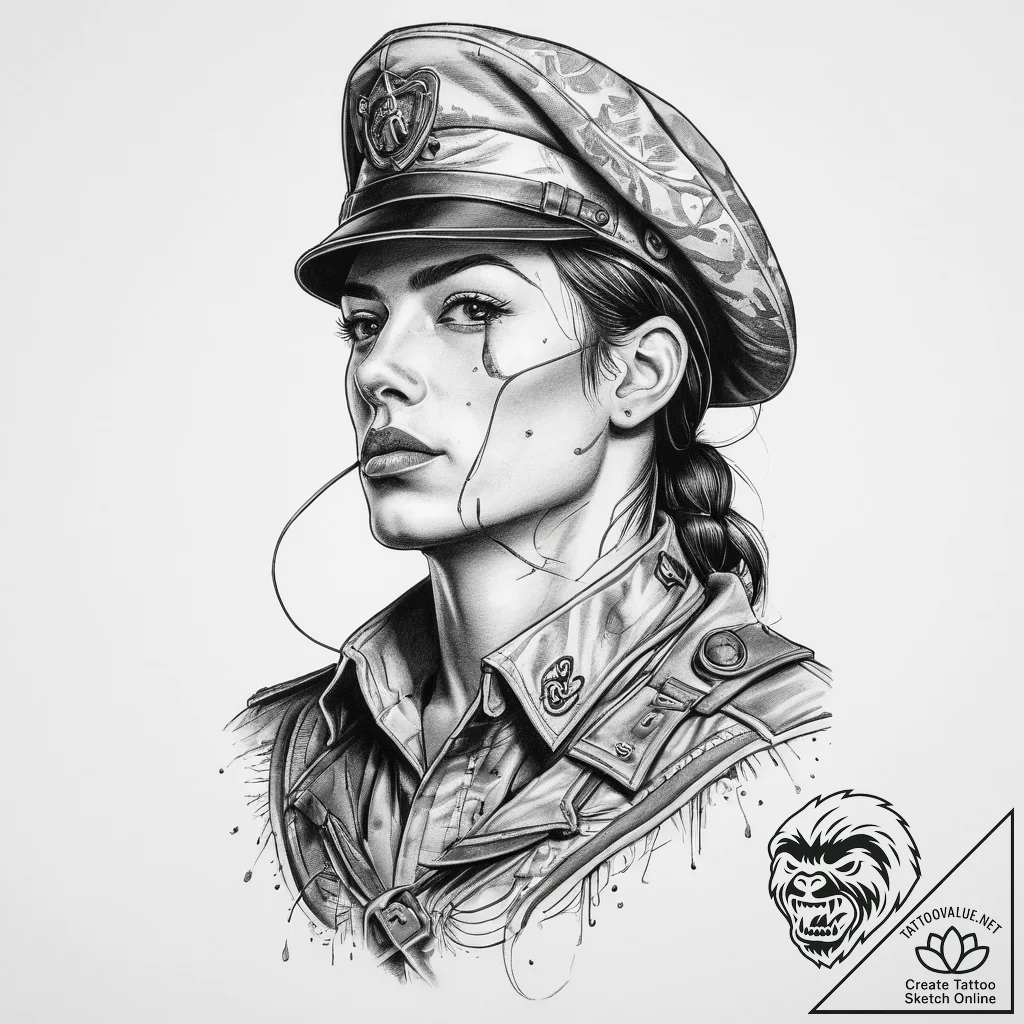 Tattoo sketch soldier with a thread, tattoo f... - tattoo sketch (№1760431851_0, 14.10.2025 08:50) — tattoovalue.net