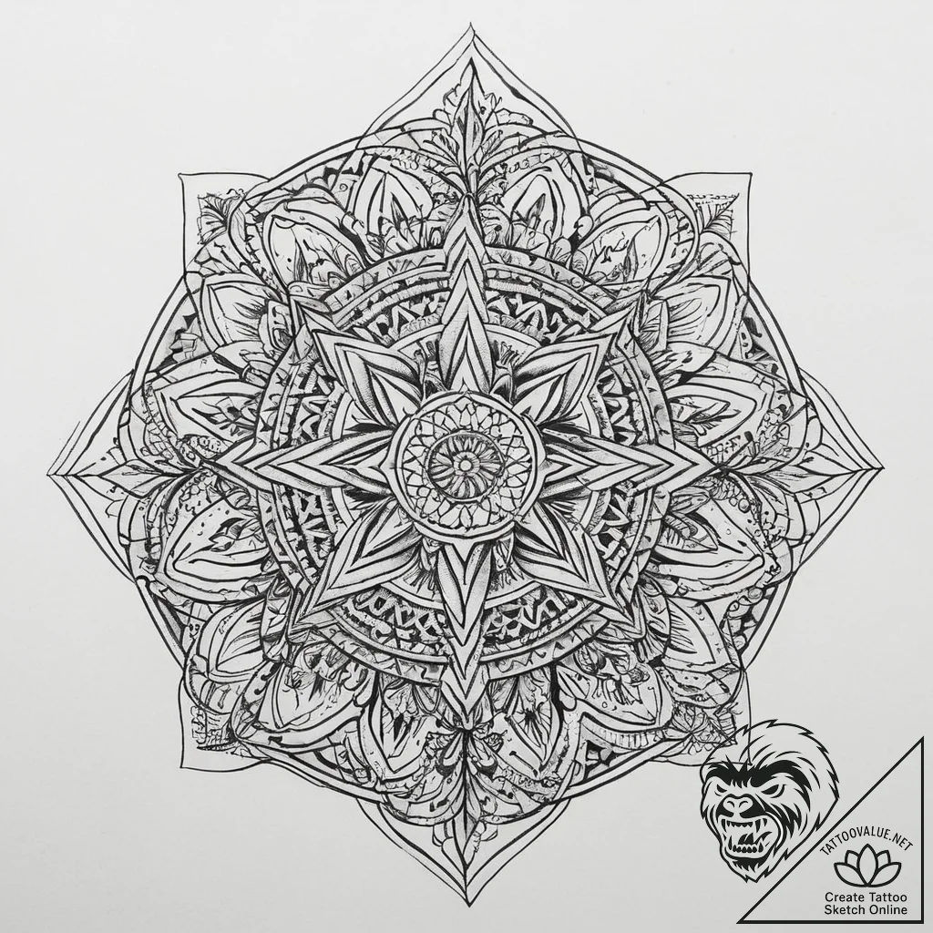 Tattoo sketch orange, tattoo flash sheet desi... - tattoo sketch (№1760433159_0, 14.10.2025 09:12) — tattoovalue.net