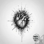 Tattoo sketch heartbeat with a memory, tattoo… – tattoo sketch (№1760433376_0, 14.10.2025 09:16) — tattoovalue.net