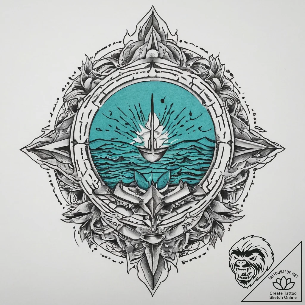 Tattoo sketch turquoise, tattoo sketch design... - tattoo sketch (№1760433593_0, 14.10.2025 09:19) — tattoovalue.net