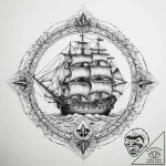 Tattoo sketch pirate ship with a jolly roger… – tattoo sketch (№1760435686_0, 14.10.2025 09:54) — tattoovalue.net