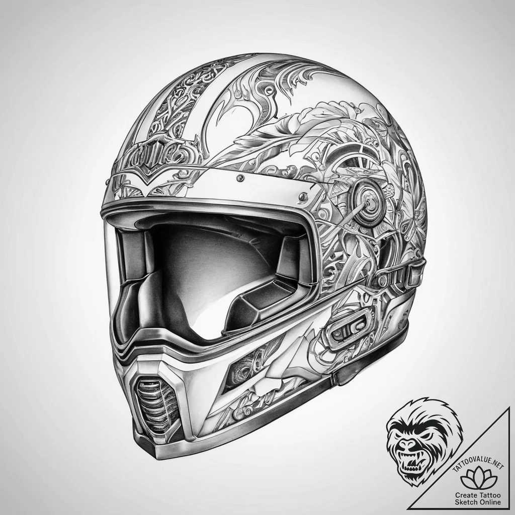 Tattoo sketch helmet - tattoo sketch (№1760435903_0, 14.10.2025 09:58) — tattoovalue.net