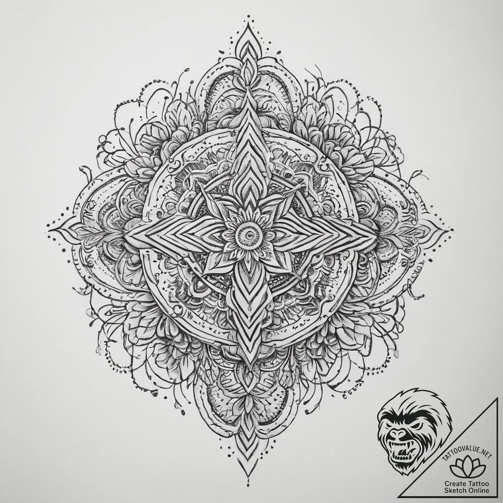 Tattoo sketch spiritual spirit, ink illustrat... - tattoo sketch (№1760436119_0, 14.10.2025 10:01) — tattoovalue.net