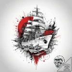 Tattoo sketch warship, tattoo drawing outline… – tattoo sketch (№1760437418_0, 14.10.2025 10:23) — tattoovalue.net