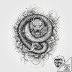 Tattoo sketch fine line of a snake, ink illus… – tattoo sketch (№1760438292_0, 14.10.2025 10:38) — tattoovalue.net