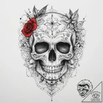 Tattoo sketch узор в виде черепа, ink illustr… – tattoo sketch (№1760438515_0, 14.10.2025 10:41) — tattoovalue.net