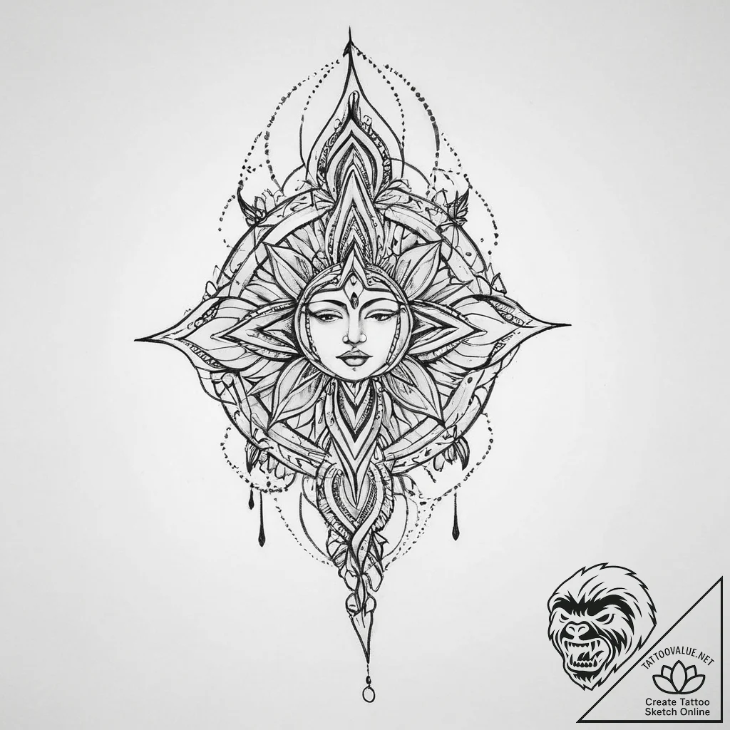 Tattoo sketch divine legend, concept art for... - tattoo sketch (№1760438734_0, 14.10.2025 10:45) — tattoovalue.net