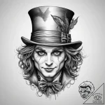 Tattoo sketch the mad hatter hat, tattoo flas… – tattoo sketch (№1760440251_0, 14.10.2025 11:10) — tattoovalue.net