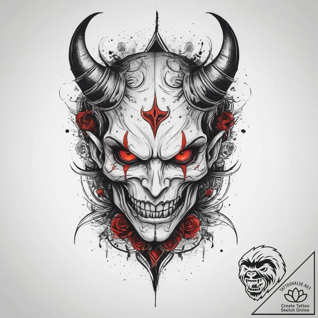 Tattoo sketch demon tattoo, artistic tattoo s... - tattoo sketch (№1760441561_0, 14.10.2025 11:32) — tattoovalue.net
