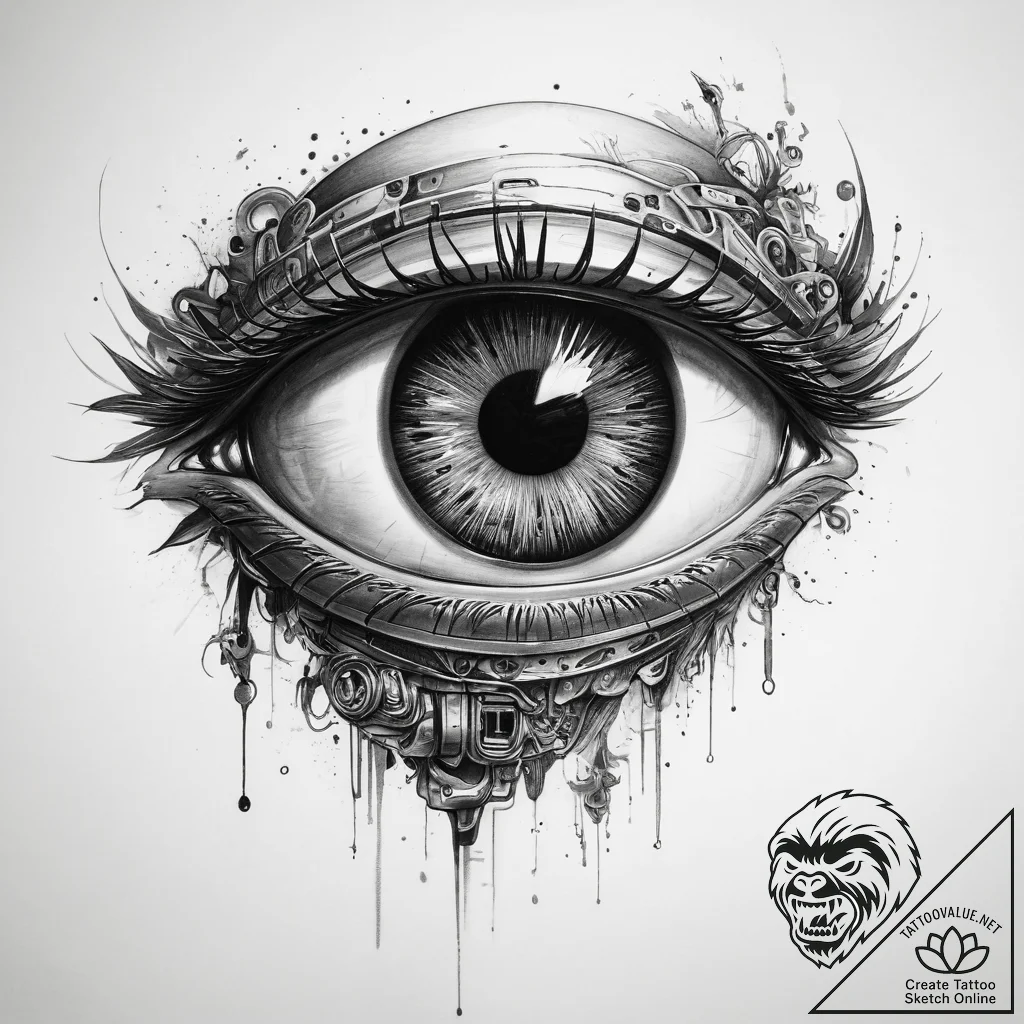Tattoo sketch robot eye - tattoo sketch (№1760442218_0, 14.10.2025 11:43) — tattoovalue.net