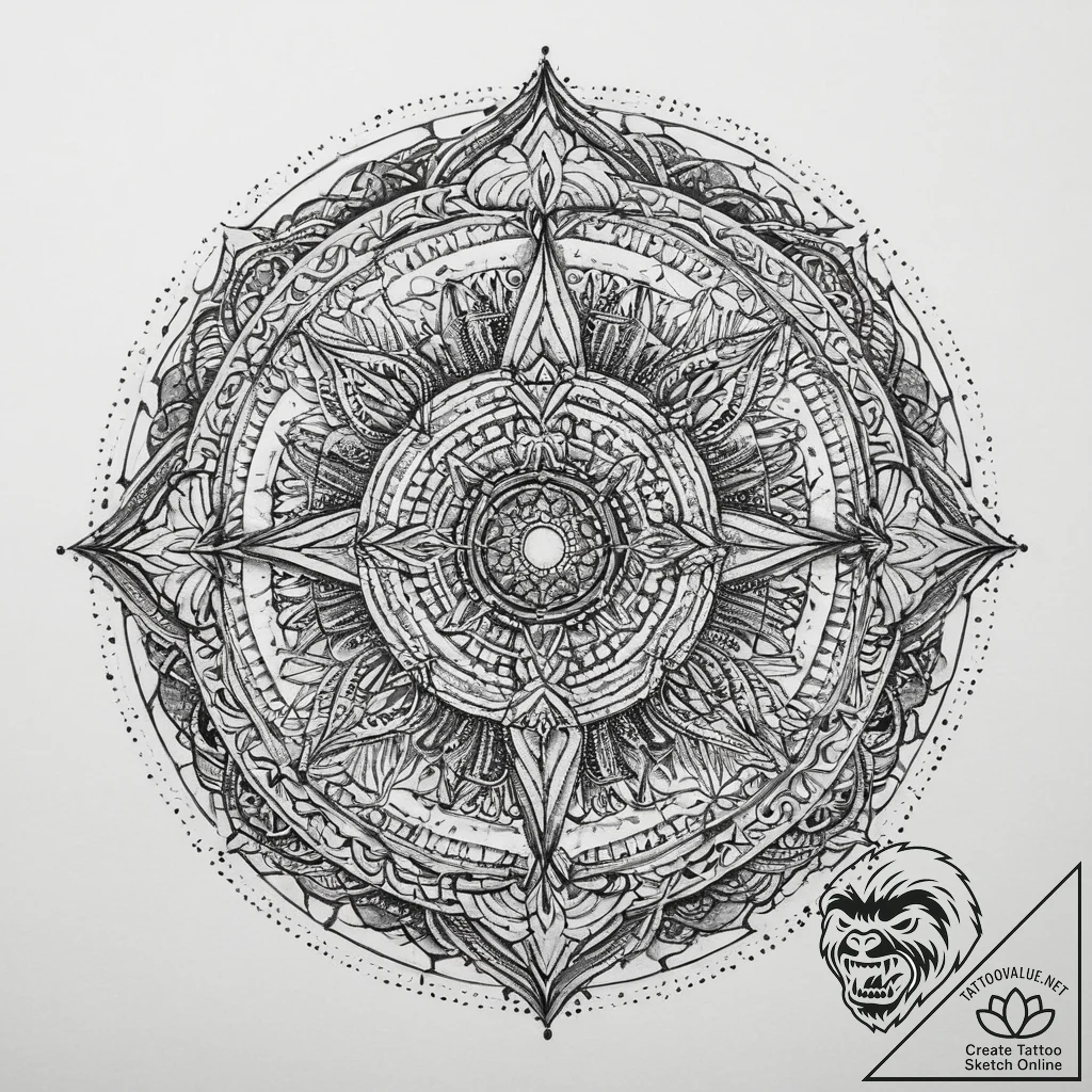 Tattoo sketch circle, concept art for tattoo,... - tattoo sketch (№1760444382_0, 14.10.2025 12:19) — tattoovalue.net