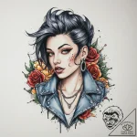 Tattoo sketch punk rock studded jacket, conce… – tattoo sketch (№1760445907_0, 14.10.2025 12:45) — tattoovalue.net