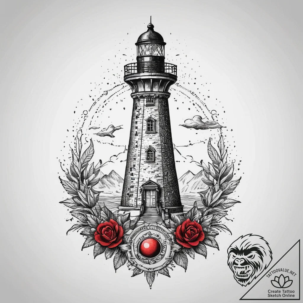 Tattoo sketch tower, tattoo drawing outline,... - tattoo sketch (№1760446559_0, 14.10.2025 12:55) — tattoovalue.net