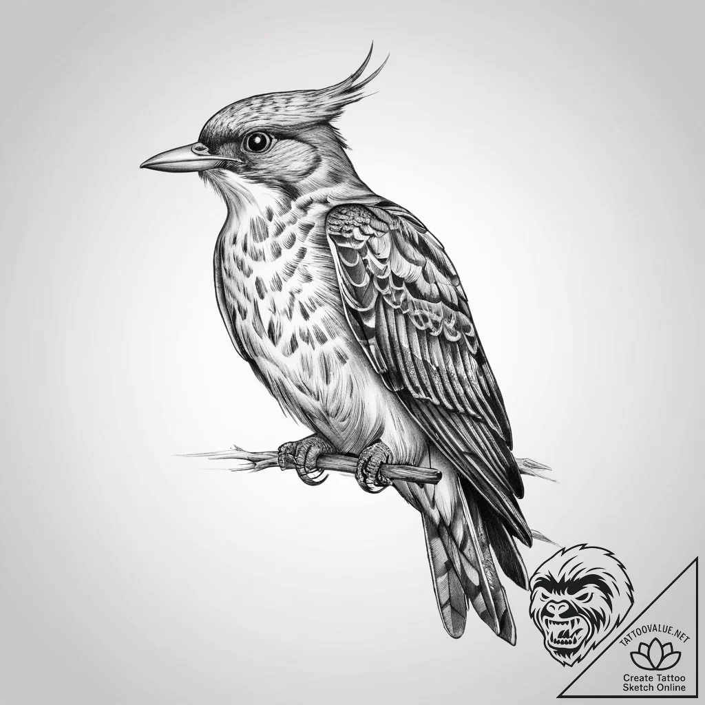 Tattoo sketch cuckoo - tattoo sketch (№1760447643_0, 14.10.2025 13:14) — tattoovalue.net
