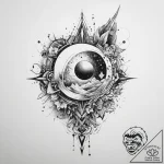 Tattoo sketch cosmic past, tattoo drawing out… – tattoo sketch (№1760448077_0, 14.10.2025 13:21) — tattoovalue.net