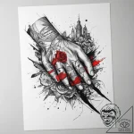 Tattoo sketch hands with a document, concept… – tattoo sketch (№1760448294_0, 14.10.2025 13:24) — tattoovalue.net