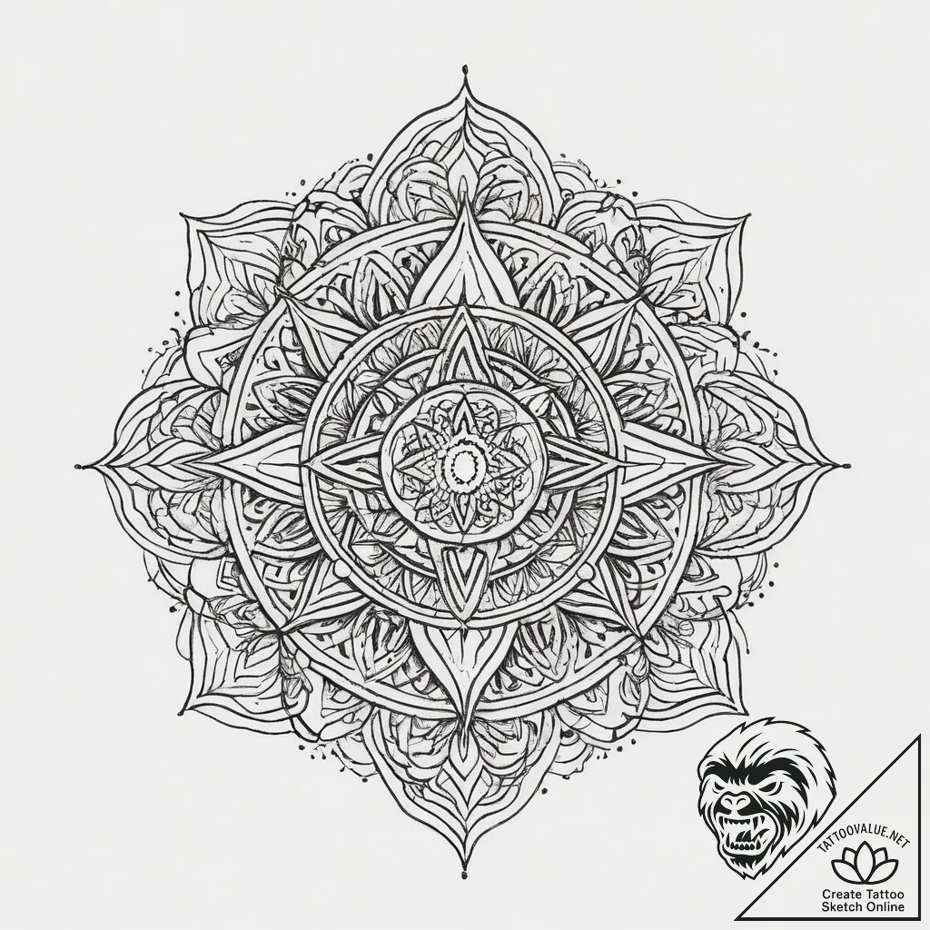 Tattoo sketch slavic embroidery pattern with... - tattoo sketch (№1760448729_0, 14.10.2025 13:32) — tattoovalue.net