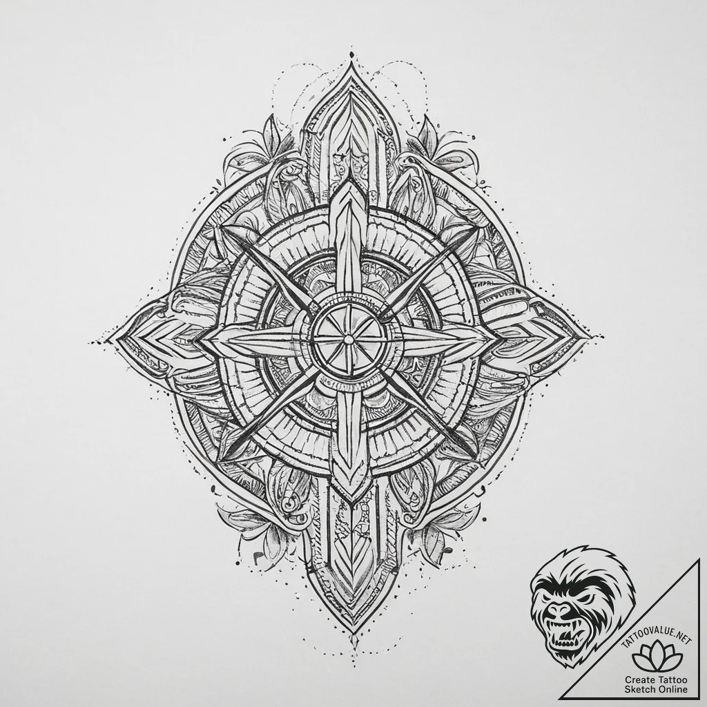 Tattoo sketch rug with a geometric pattern, t... - tattoo sketch (№1760449606_0, 14.10.2025 13:46) — tattoovalue.net